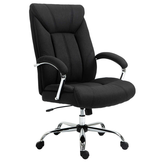 Ergonomic office chair with rocker, padded armrest, black