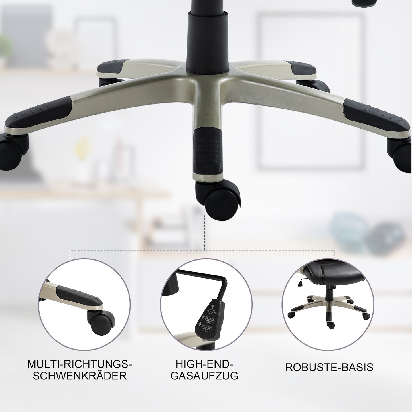 Ergonomic office chair with high backrest, tilt function