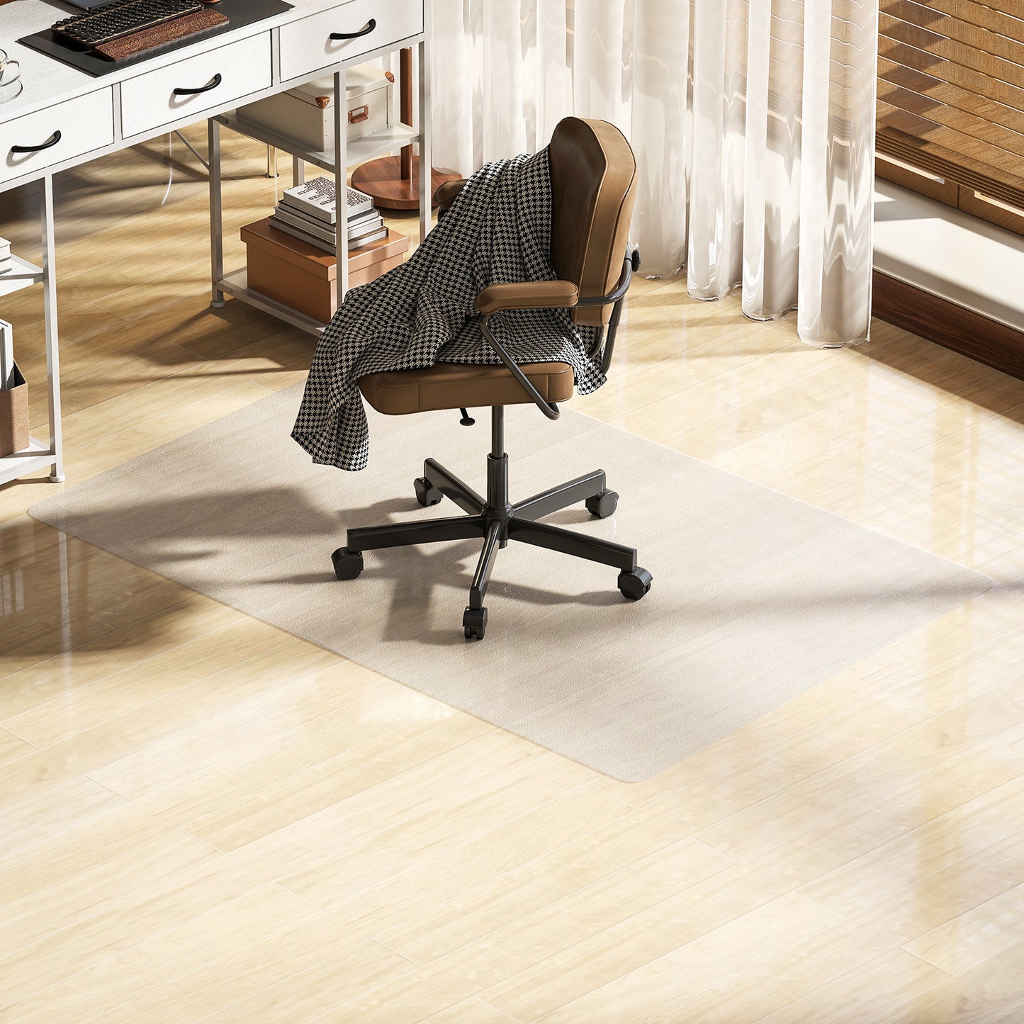 Office Chair Floor Protector, Non-Slip, 100x150 cm, Clear