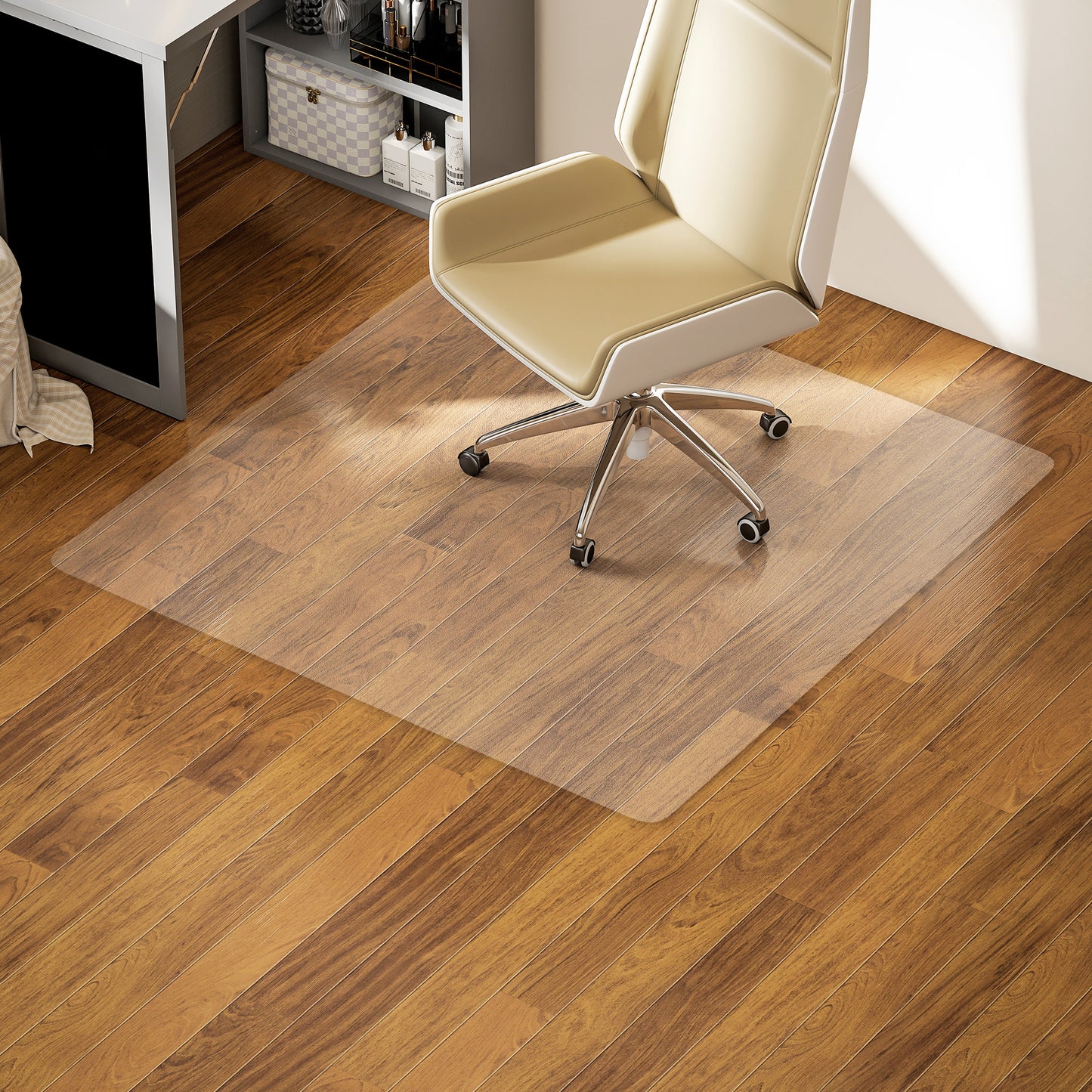 Office Chair Floor Protector, Non-Slip, 120x120 cm, Clear