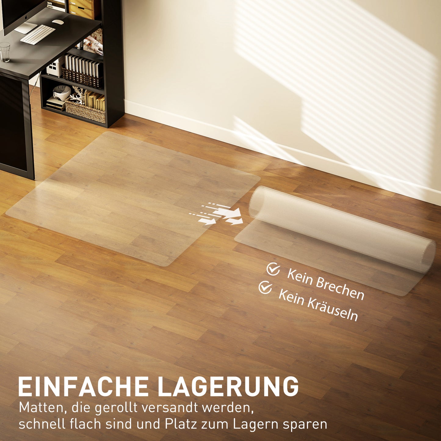 Office Chair Floor Protector, Non-Slip, 120x120 cm, Clear