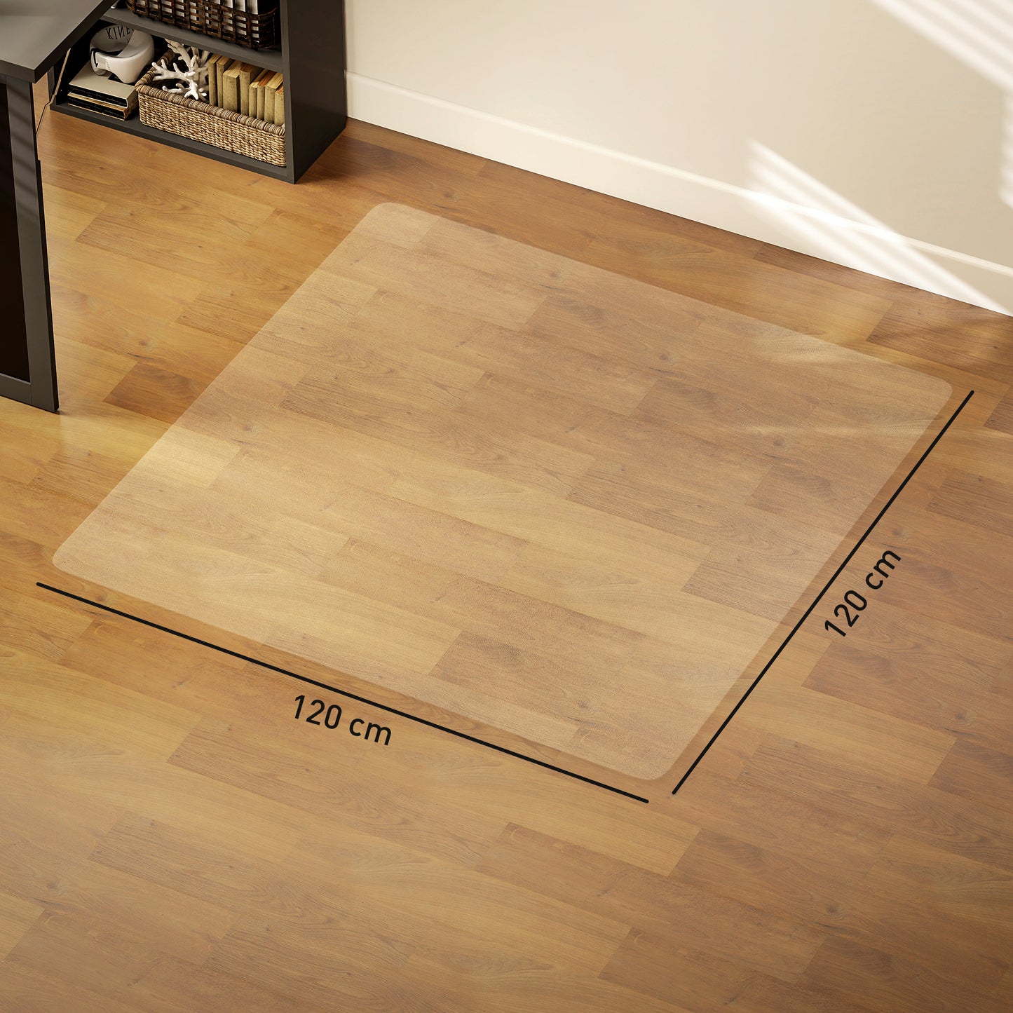 Office Chair Floor Protector, Non-Slip, 120x120 cm, Clear