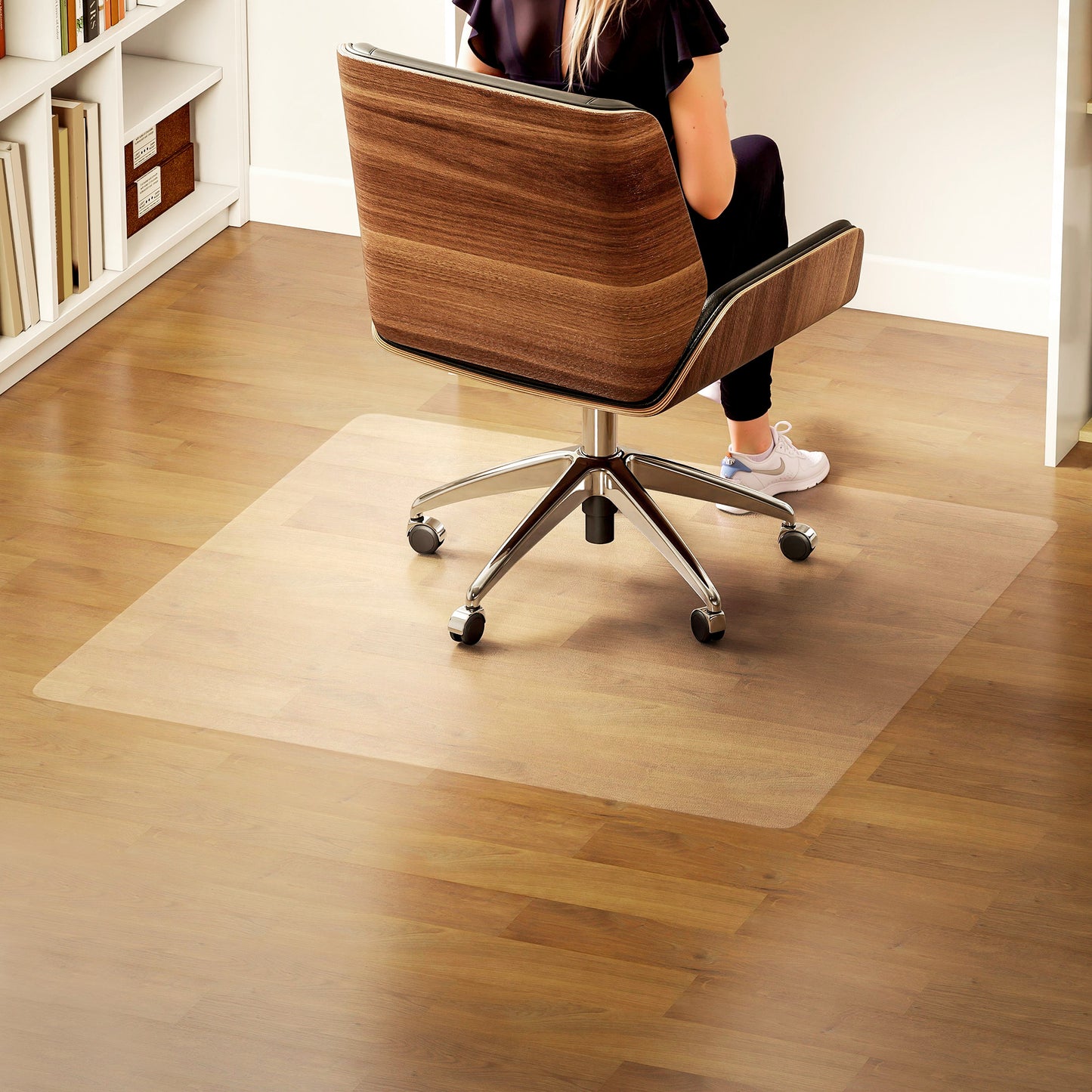 Office Chair Floor Protector, Non-Slip, 120x120 cm, Clear