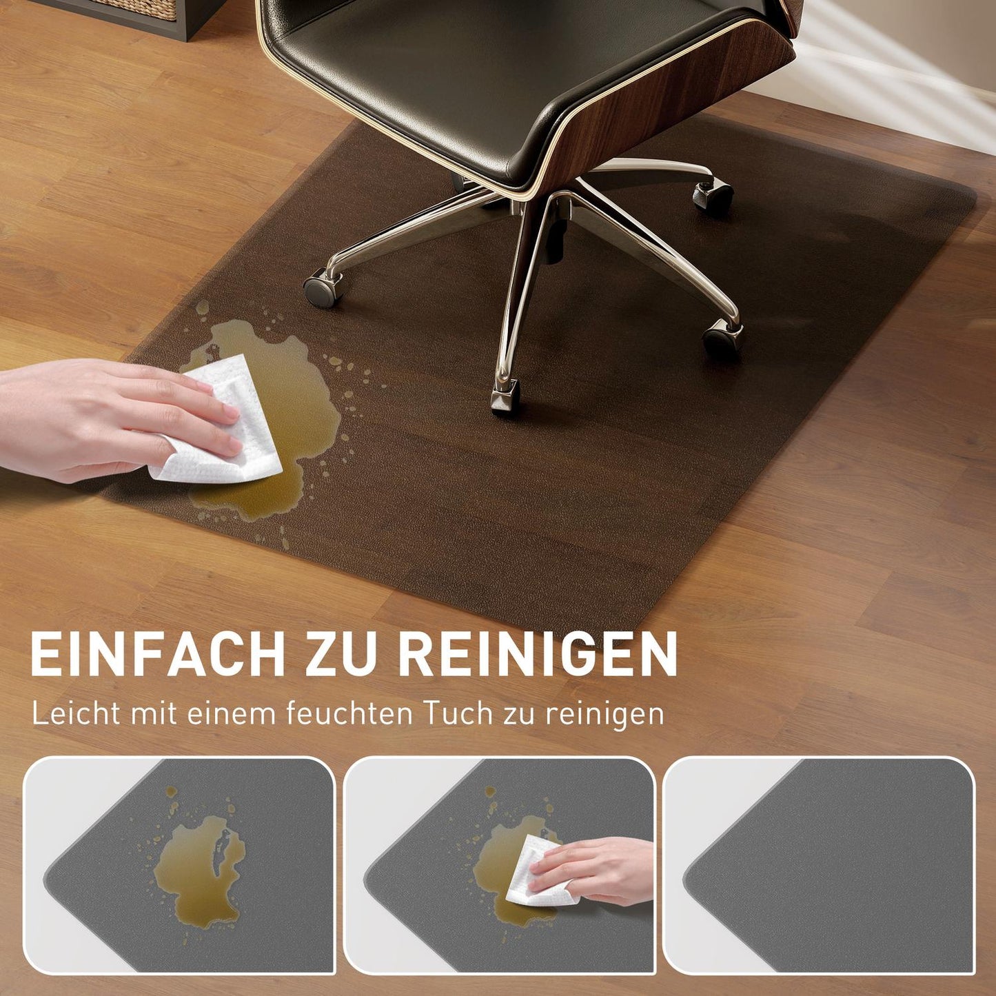Office Chair Floor Protector, Non-Slip, 90x120cm, Clear