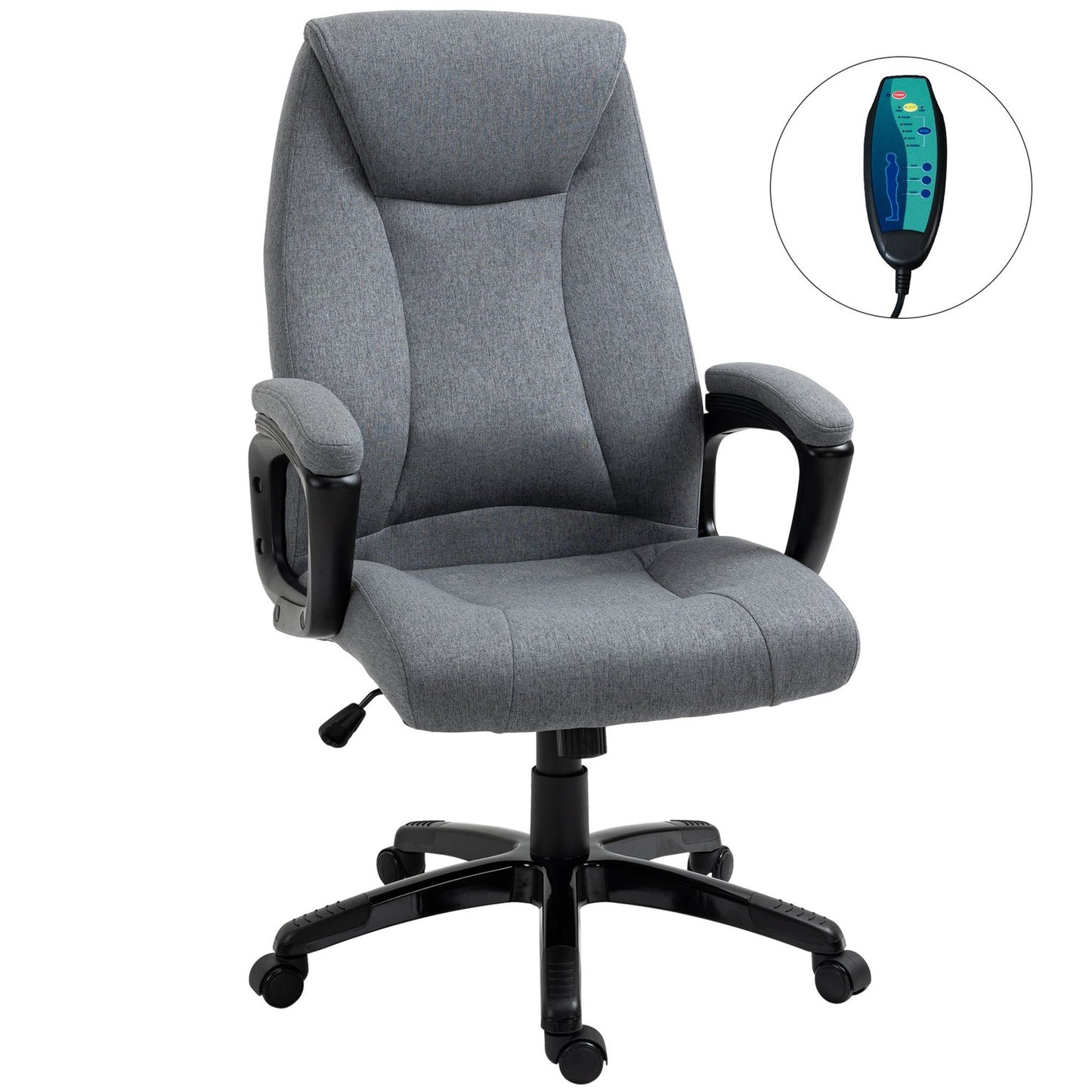 Ergonomic gaming office chair, adjustable height, massage, gray