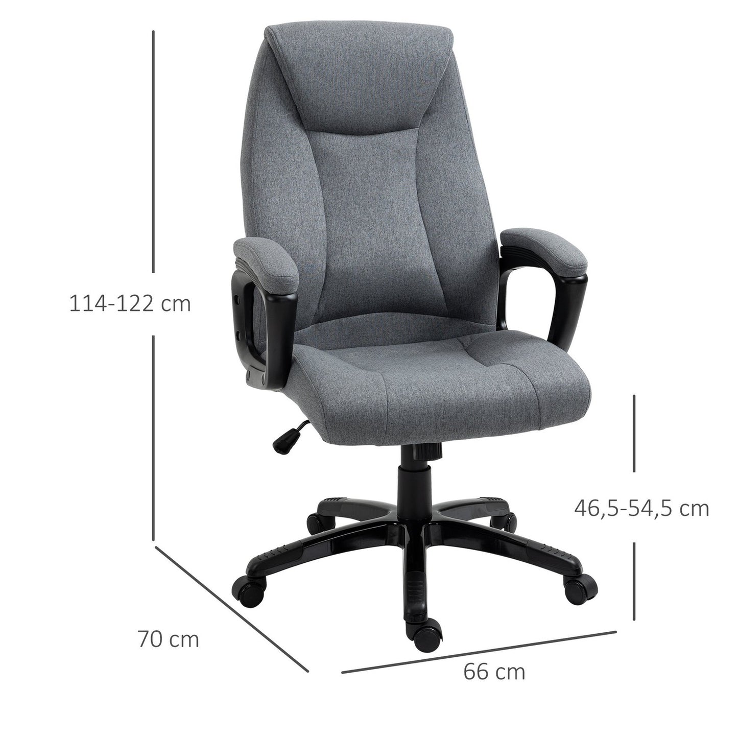 Ergonomic gaming office chair, adjustable height, massage, gray