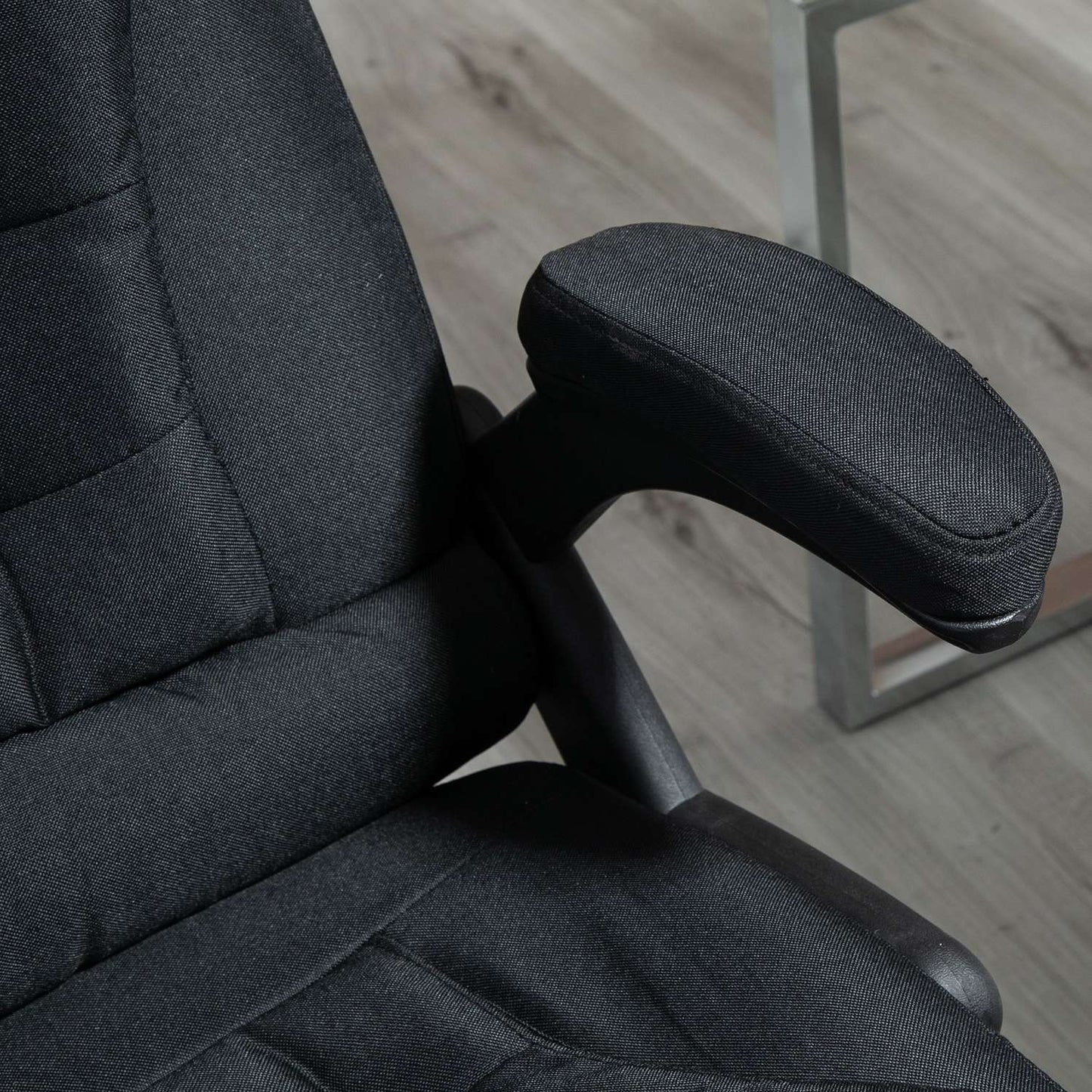Ergonomic office chair, adjustable height, black polyester