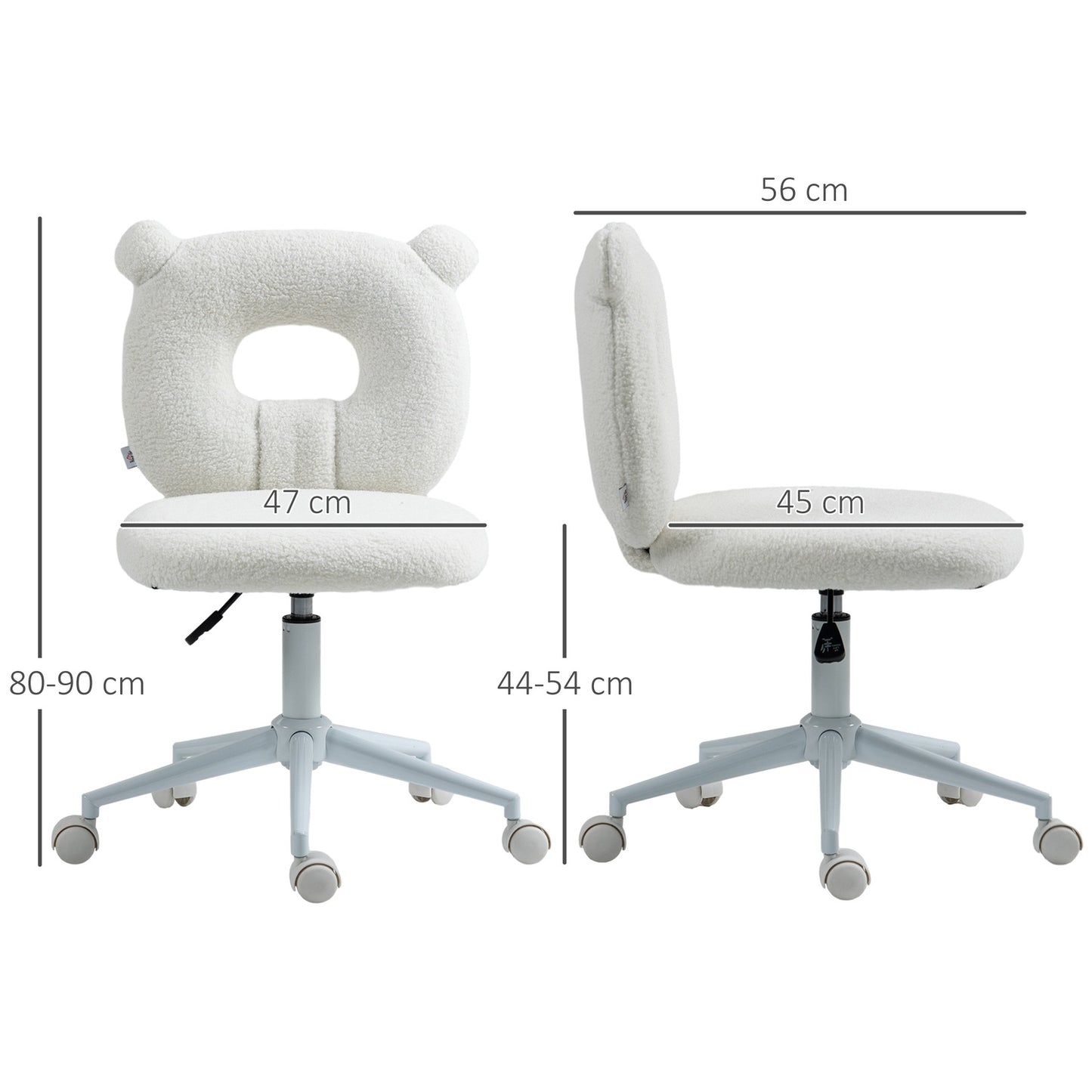 Swivel office chair, adjustable in height, Teddy Fleece, 120 kg capacity