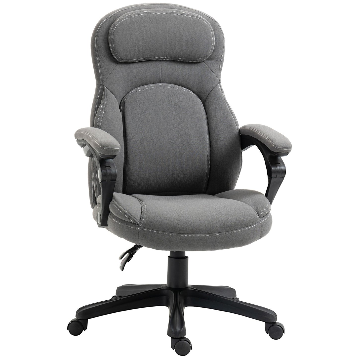 Ergonomic swivel office chair, height adjustable, linen look