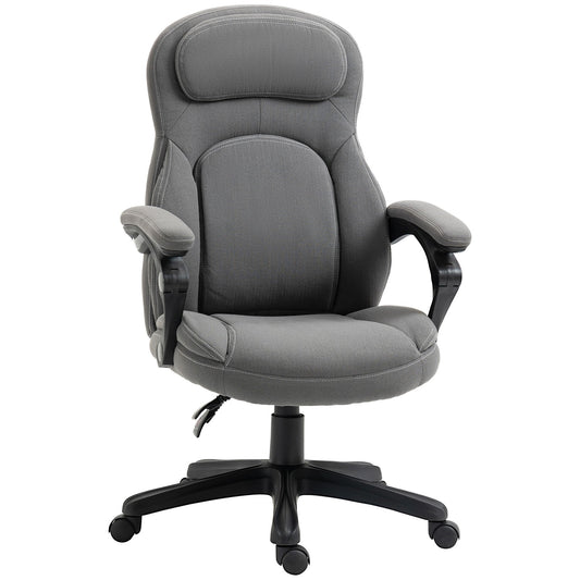 Ergonomic swivel office chair, height adjustable, linen look