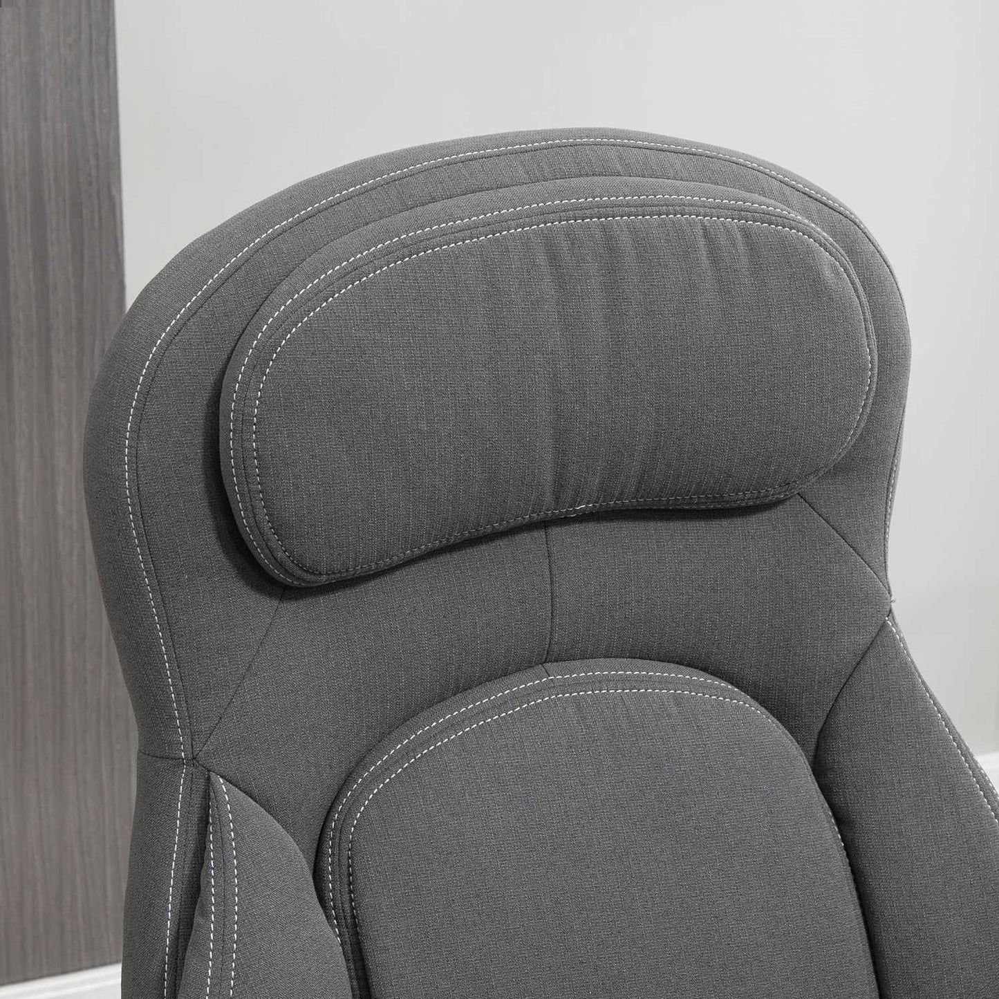Ergonomic swivel office chair, height adjustable, linen look