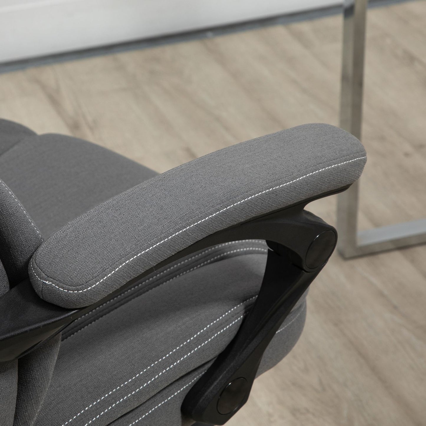 Ergonomic swivel office chair, height adjustable, linen look