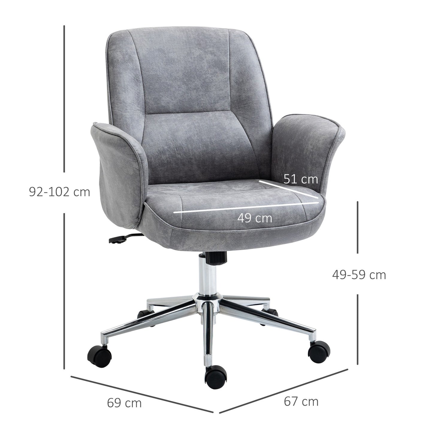 Ergonomic office chair - 360° rotatable, adjustable height