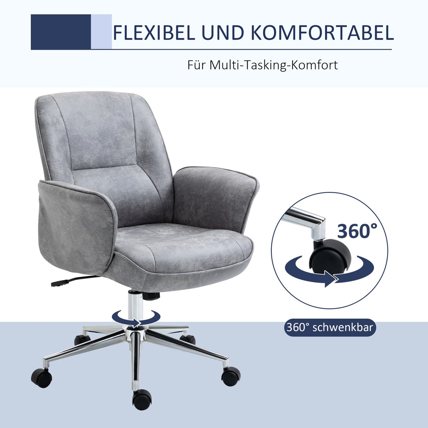 Ergonomic office chair - 360° rotatable, adjustable height