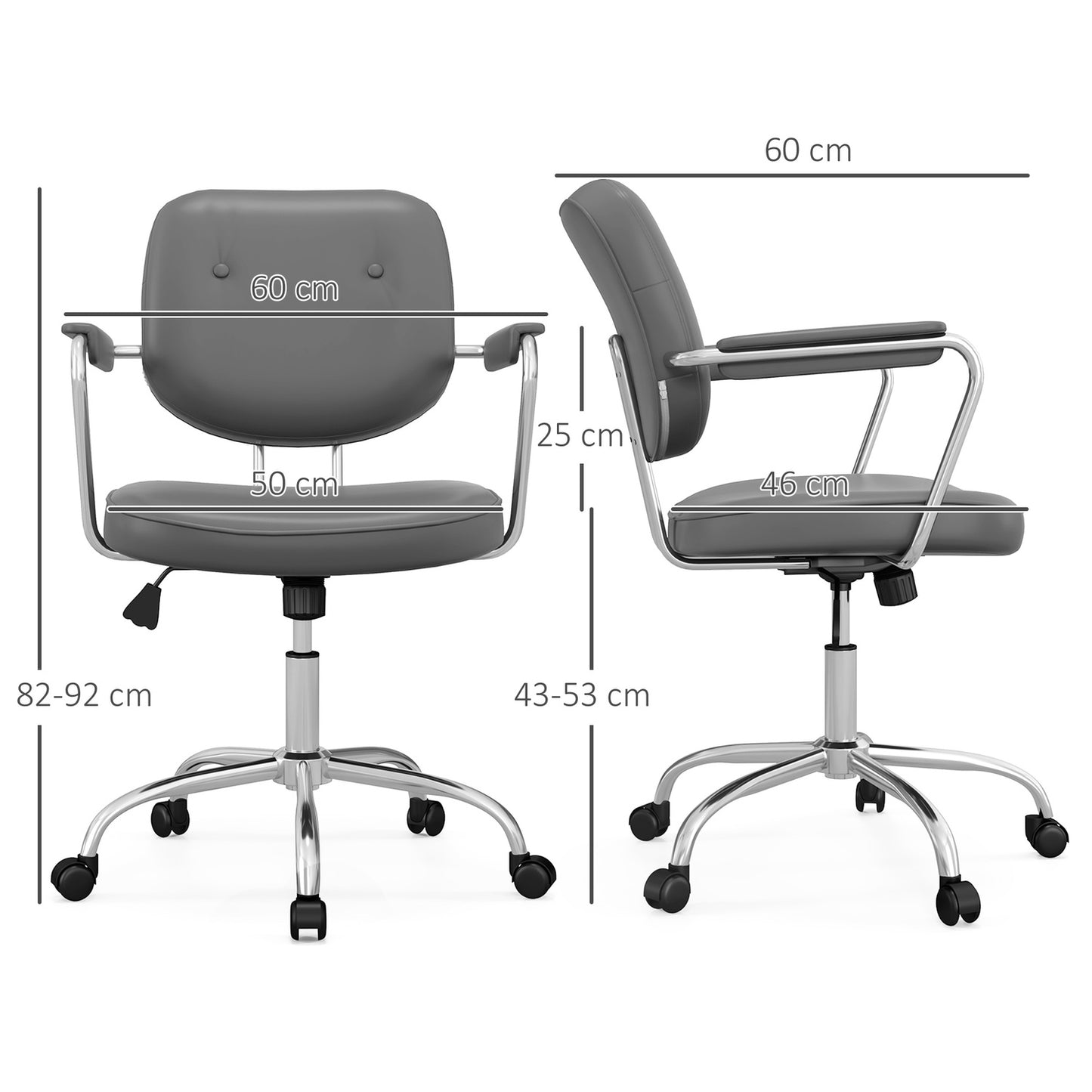 Office chair, rocking function, synthetic leather, adjustable height