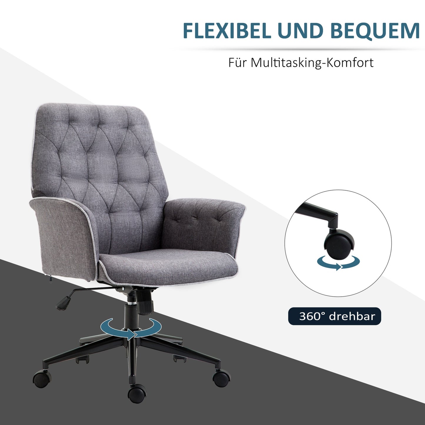 Ergonomic office chair, height adjustable, swivel function