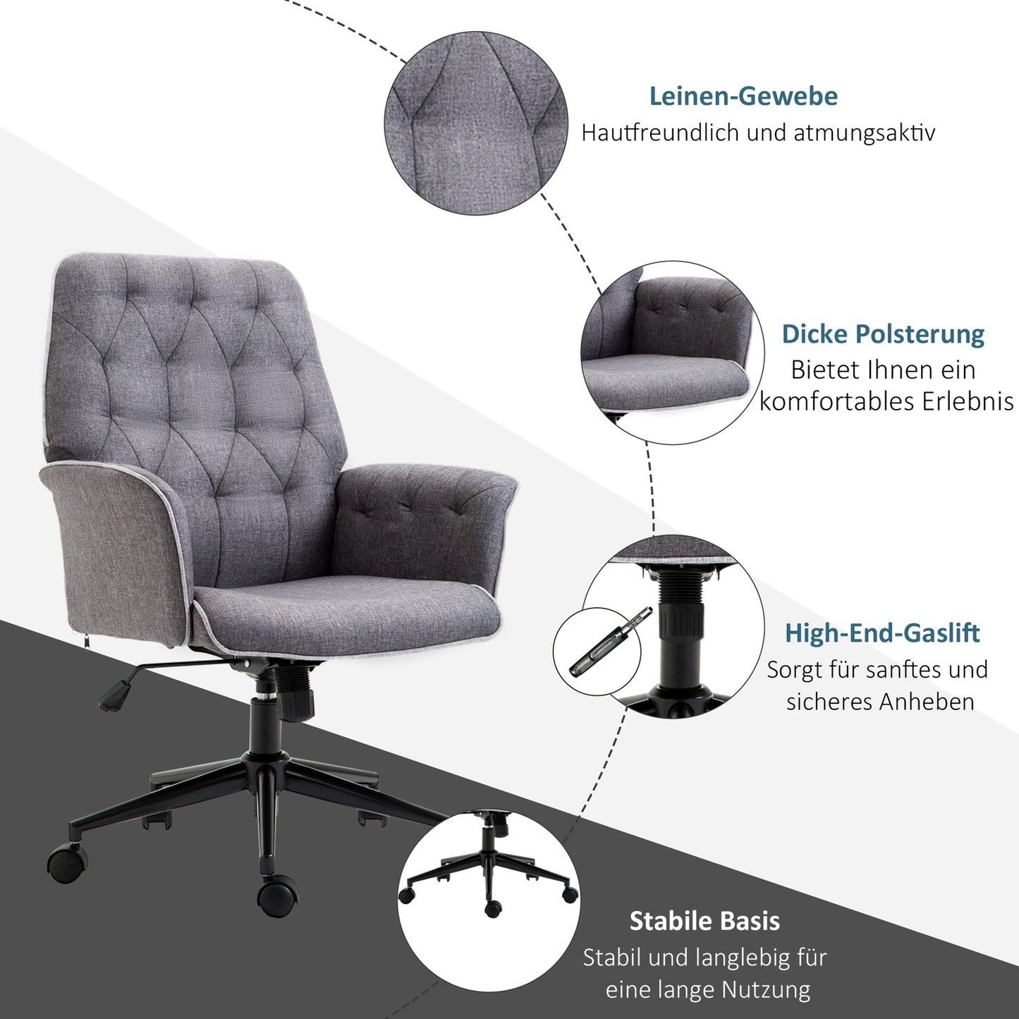 Ergonomic office chair, height adjustable, swivel function