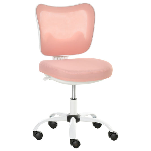 White & Pink Height-adjustable swivel office chair