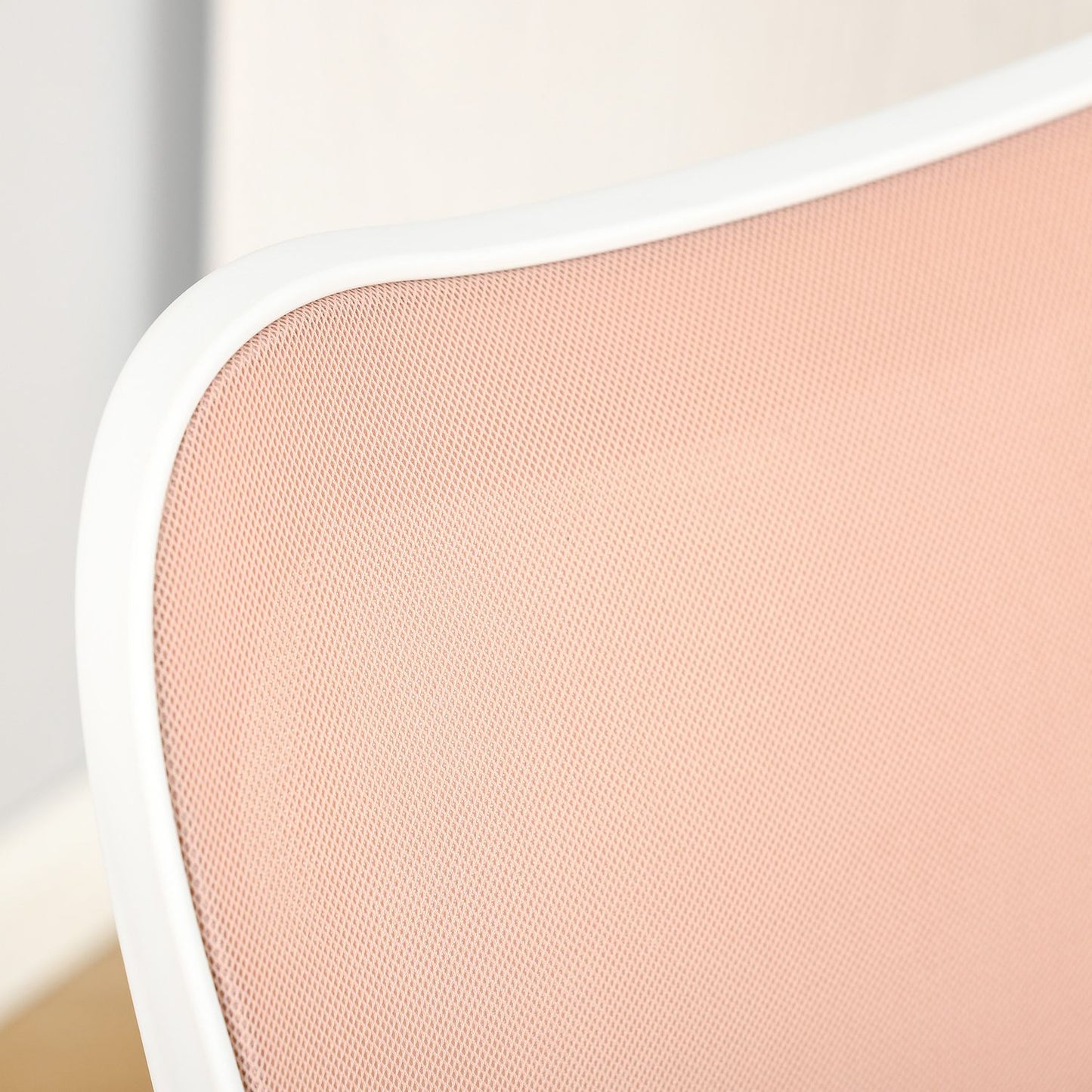 White & Pink Height-adjustable swivel office chair