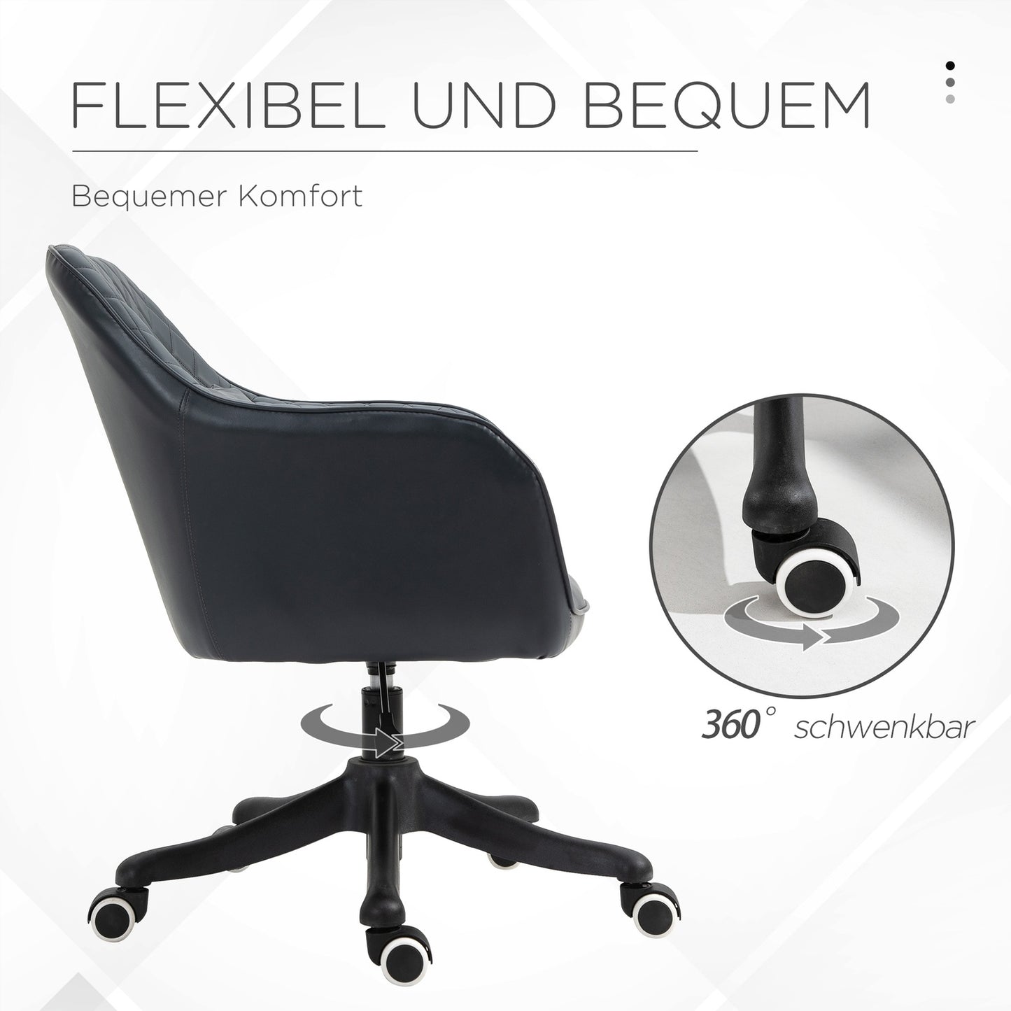 Office chair with massage, vibration, lumbar support, anthracite