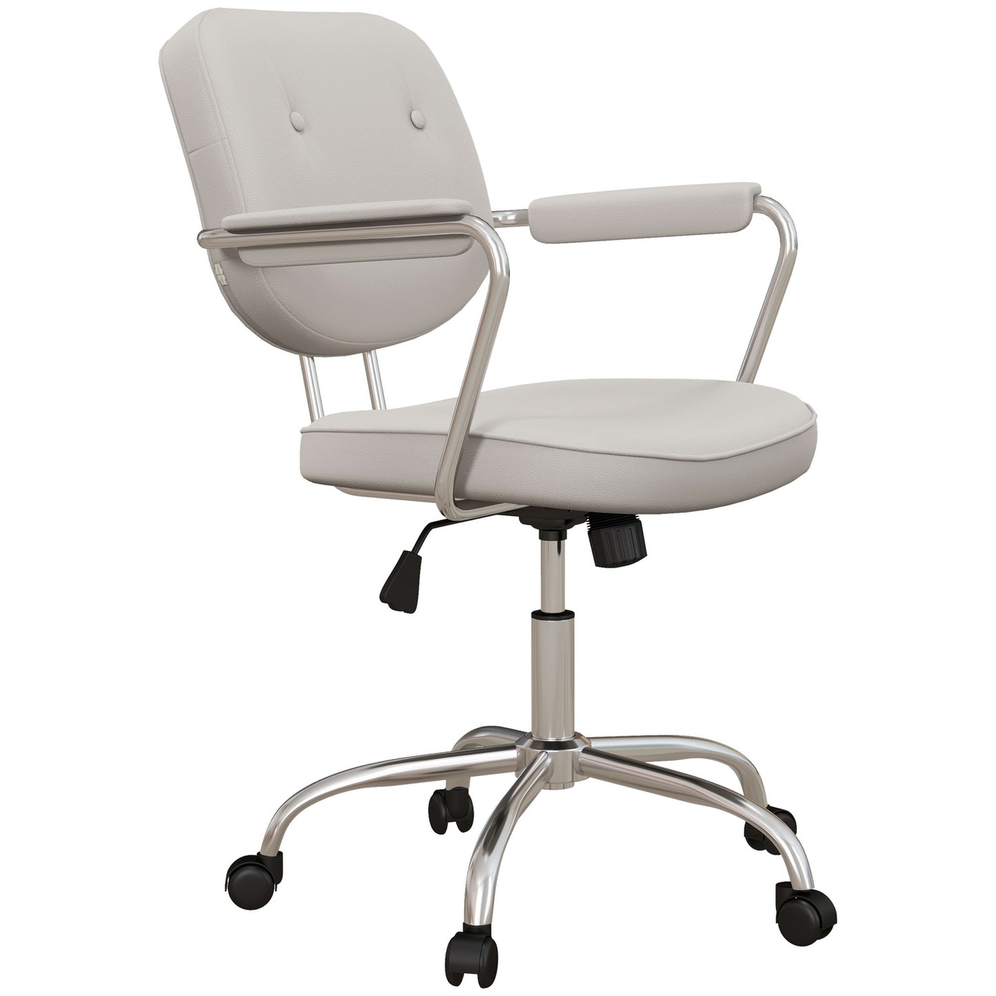 Beige office chair, rocking, artificial leather, swivel, 120 kg load