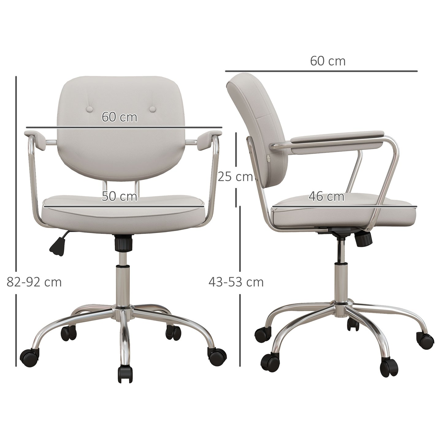 Beige office chair, rocking, artificial leather, swivel, 120 kg load