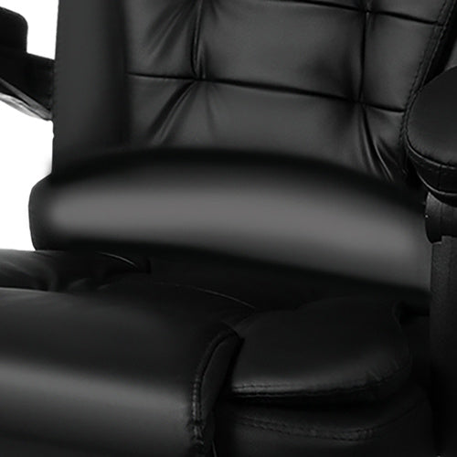 Office Chair with Footrest, Black, Adjustable Height