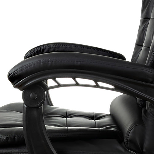 Office Chair with Footrest, Black, Adjustable Height