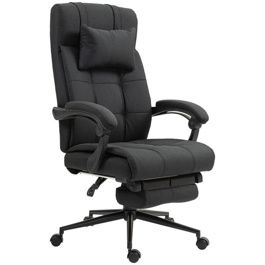 Office Chair with Footrest, Ergonomic Swivel Chair, Black