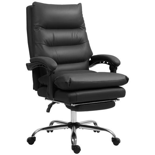 Office Chair with Massage, Heat, Recline, Black, 65x72x109-117cm