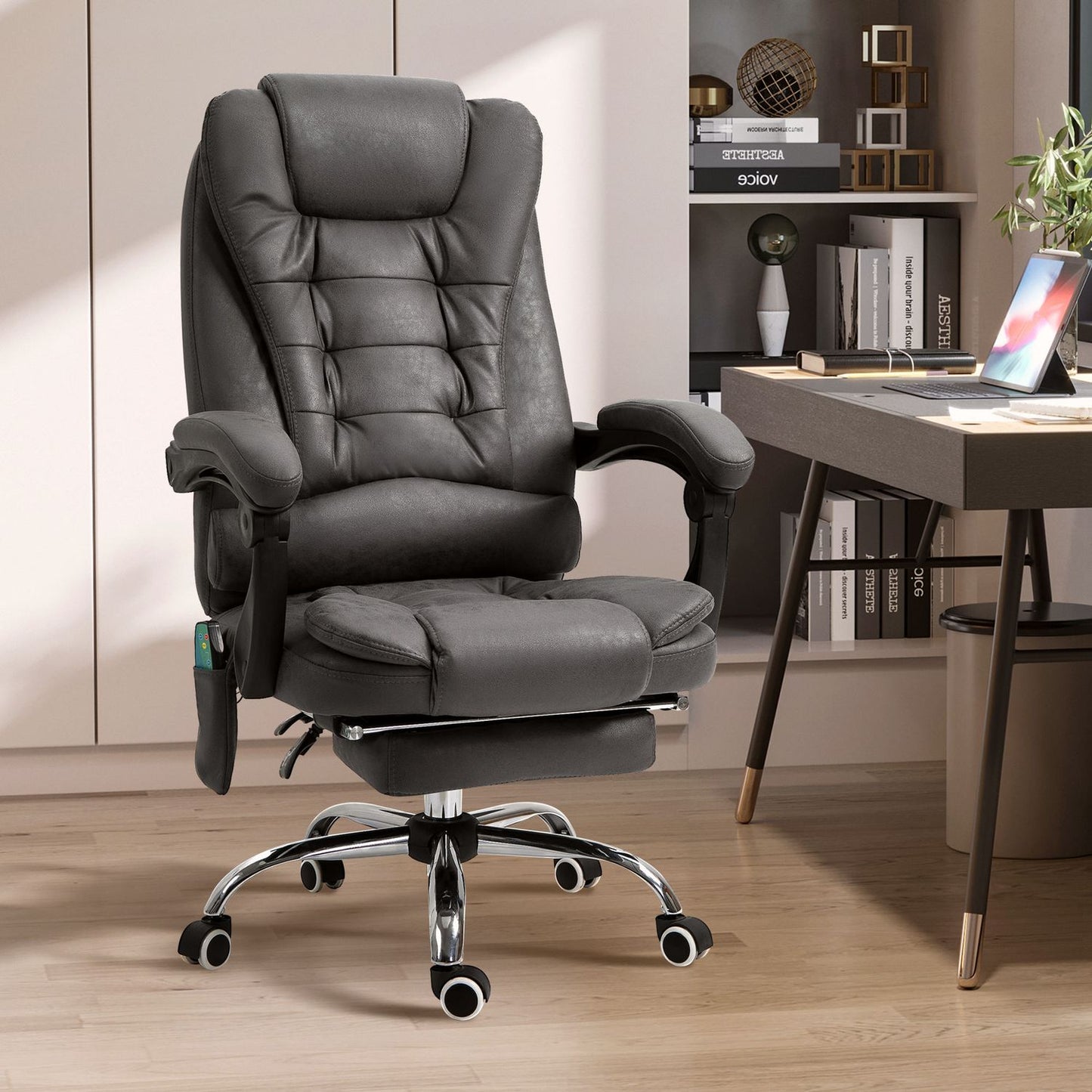 Ergonomic office chair with massage, heating & footrest