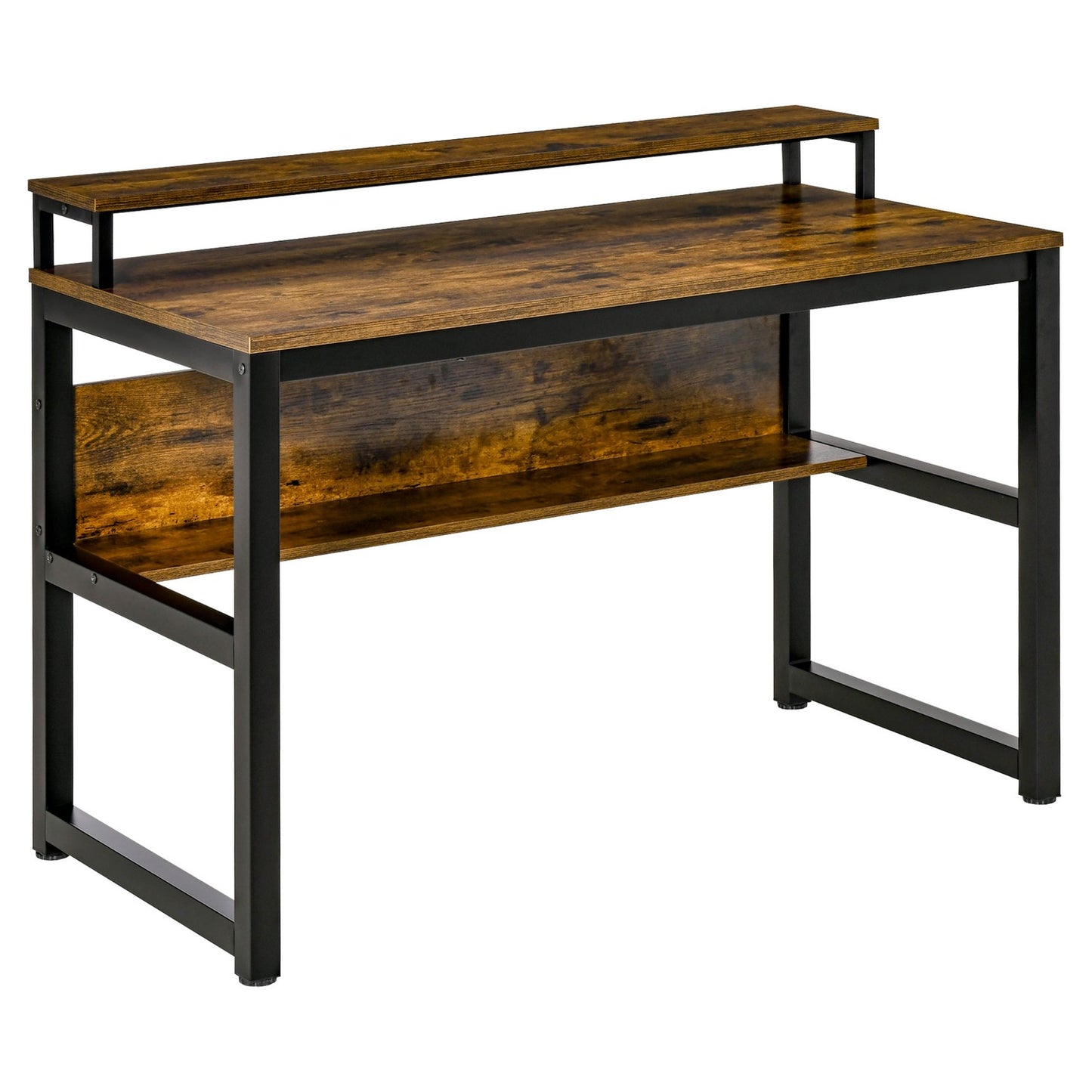 Industrial office computer desk, Metal, Rustic Brown 120x60x85 cm