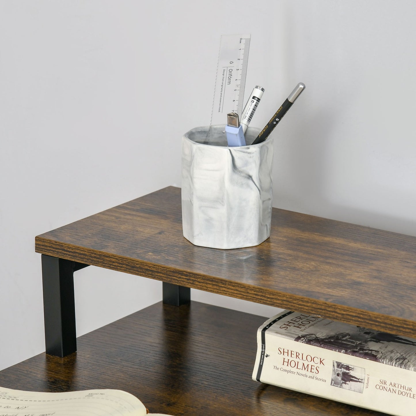 Industrial office computer desk, Metal, Rustic Brown 120x60x85 cm