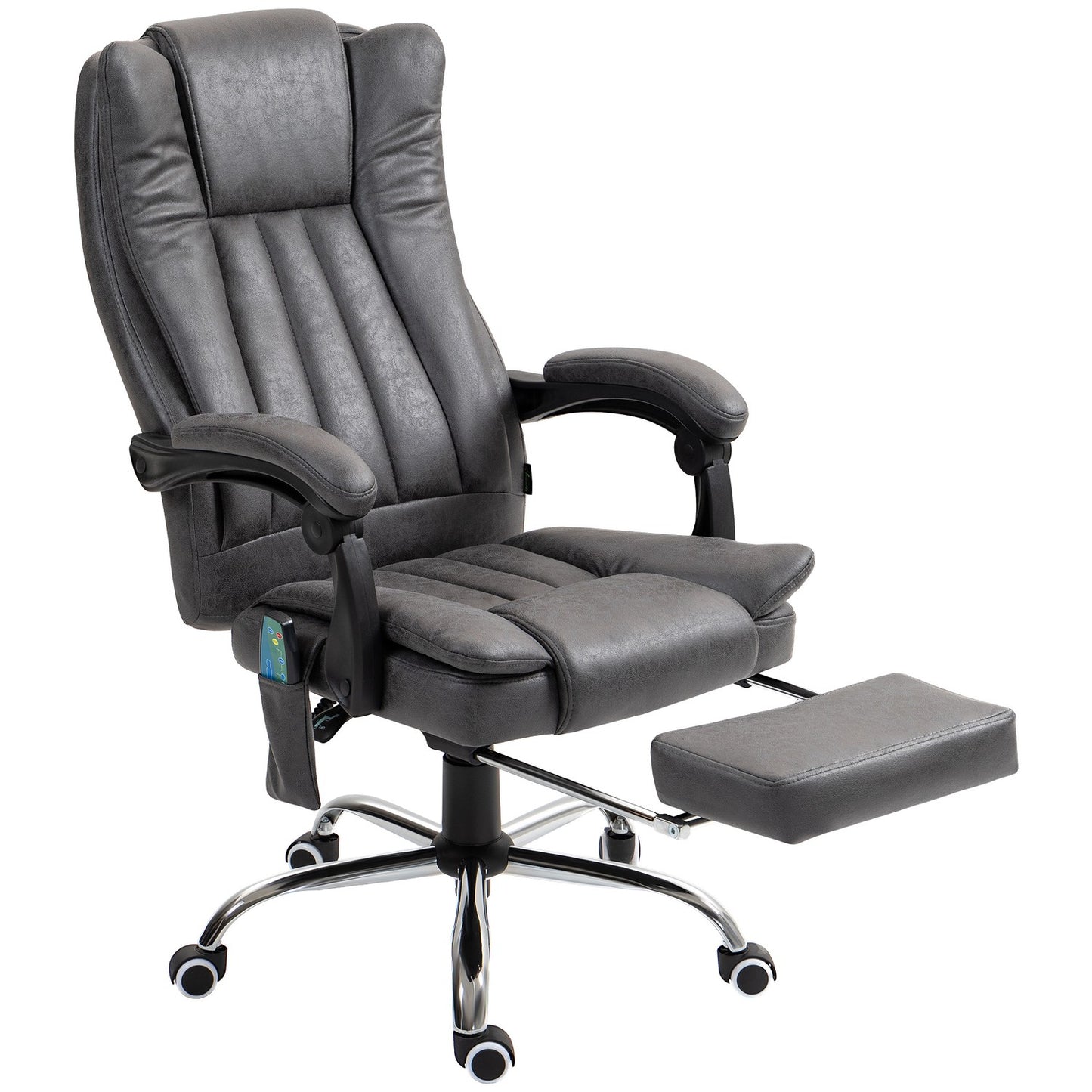 Ergonomic Gray Office Chair, Massage & Heat, Adjustable Height