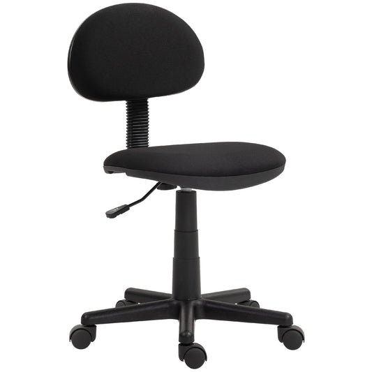 Office Chair, Low Back, Armless, Swivel, Black
