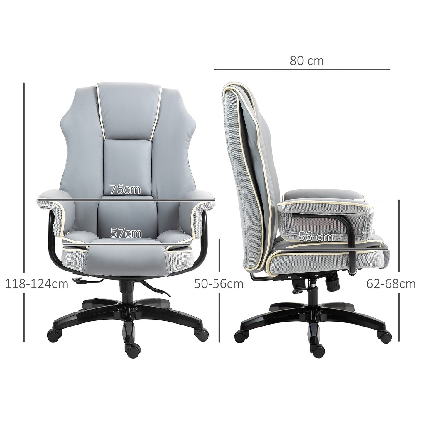 Ergonomic desk chair, foldable & height adjustable, grey