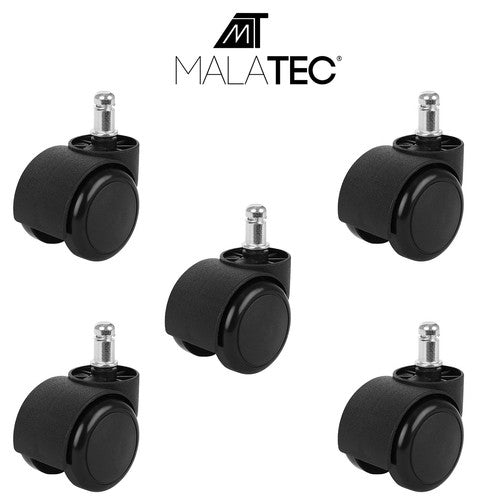 Office chair castors - 5 pcs - black
