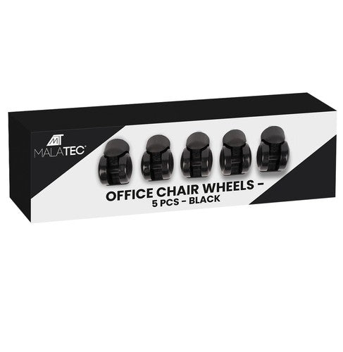 Office chair castors - 5 pcs - black