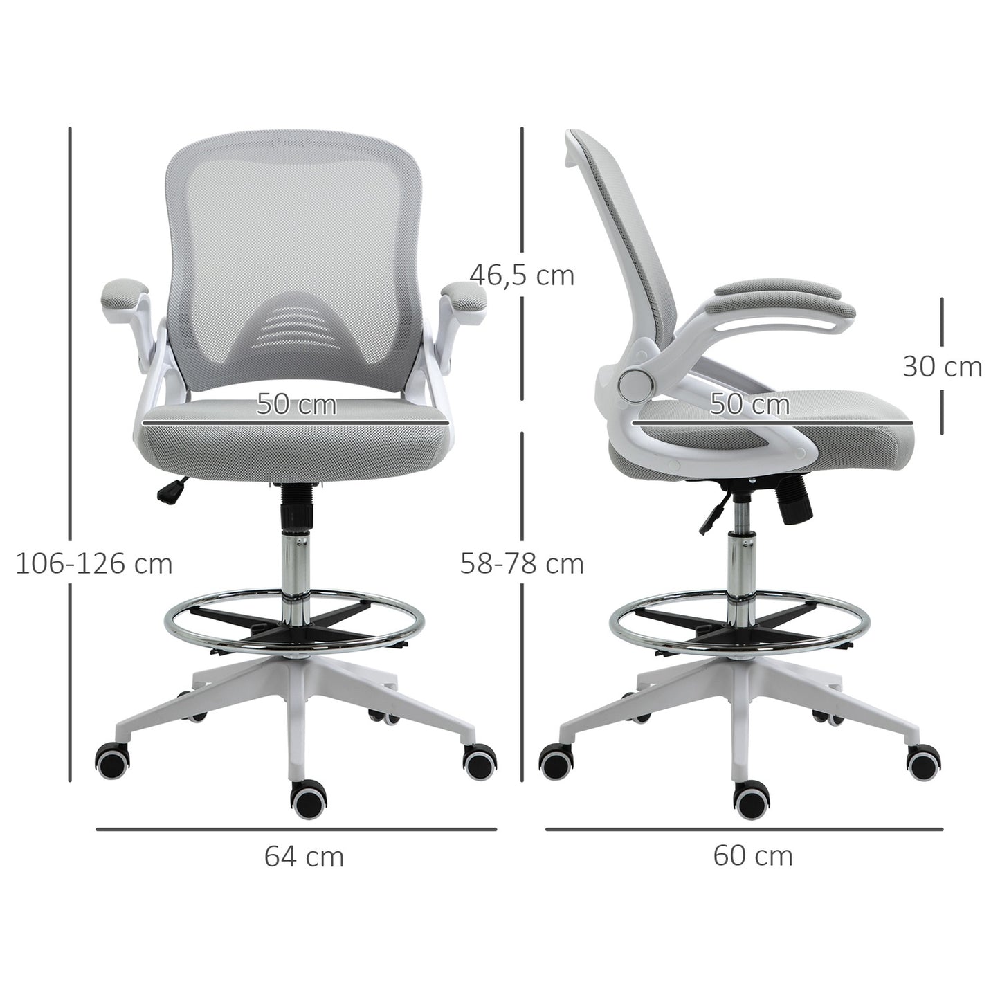 Ergonomic Office Chair, Mesh Back, Adjustable Height, Black