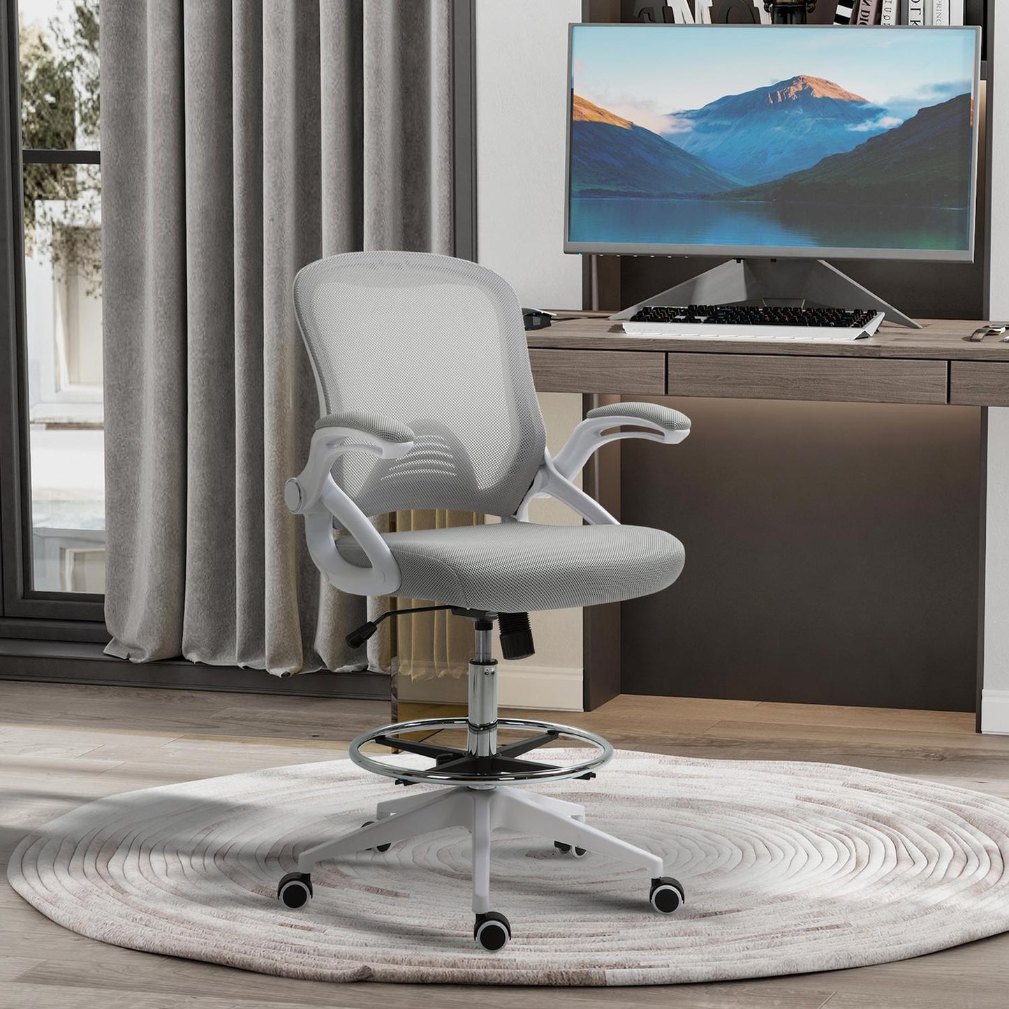 Ergonomic Office Chair, Mesh Back, Adjustable Height, Black