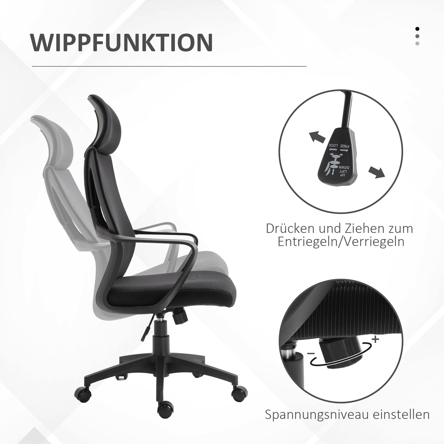 Ergonomic Office Chair, Adjustable Height, Lumbar Support