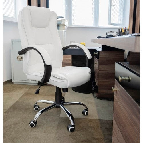 Office chair, eco-leather - white, Malatec 23240