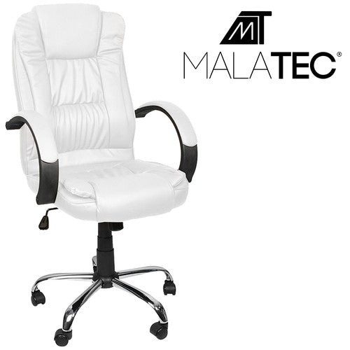 Office chair, eco-leather - white, Malatec 23240