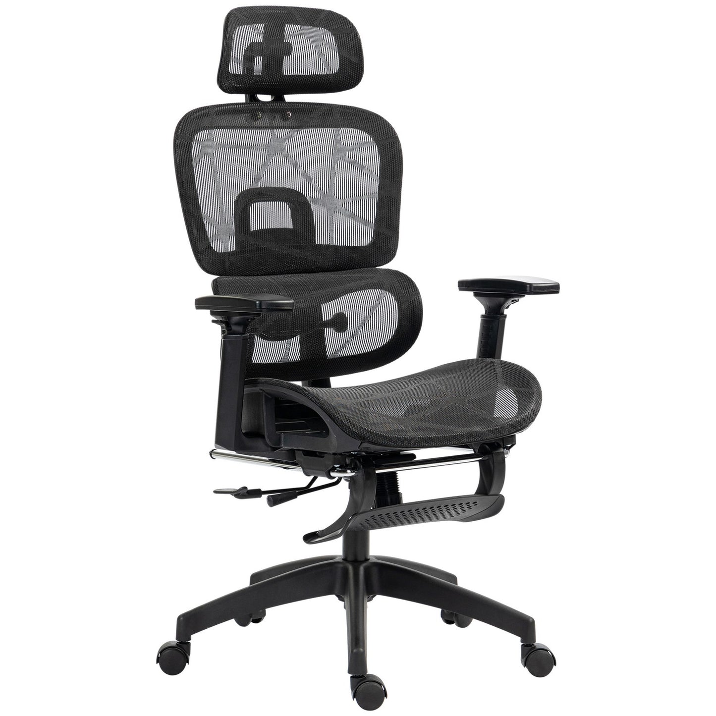 Ergonomic office chair with headrest, lumbar support, swivel