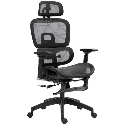 Ergonomic office chair with headrest, lumbar support, swivel
