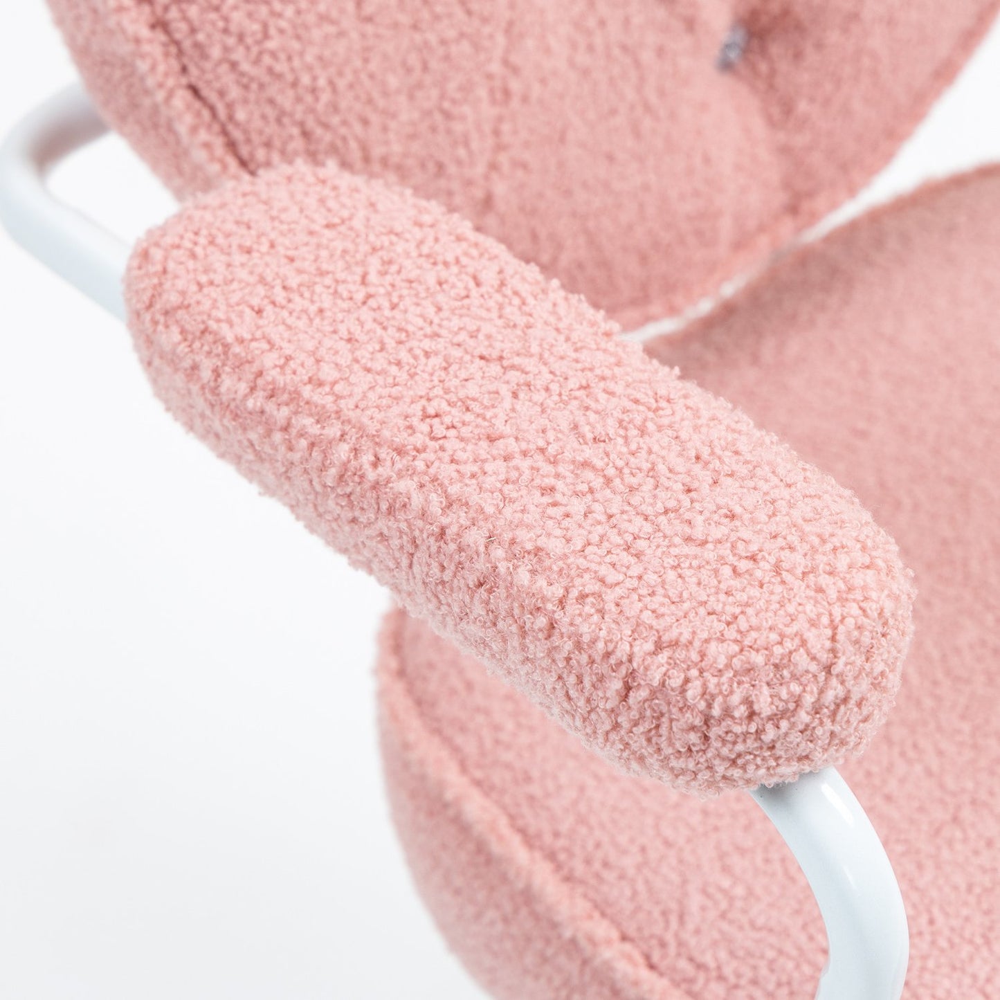 Ergonomic pink office chair, Teddy Fleece, height adjustable