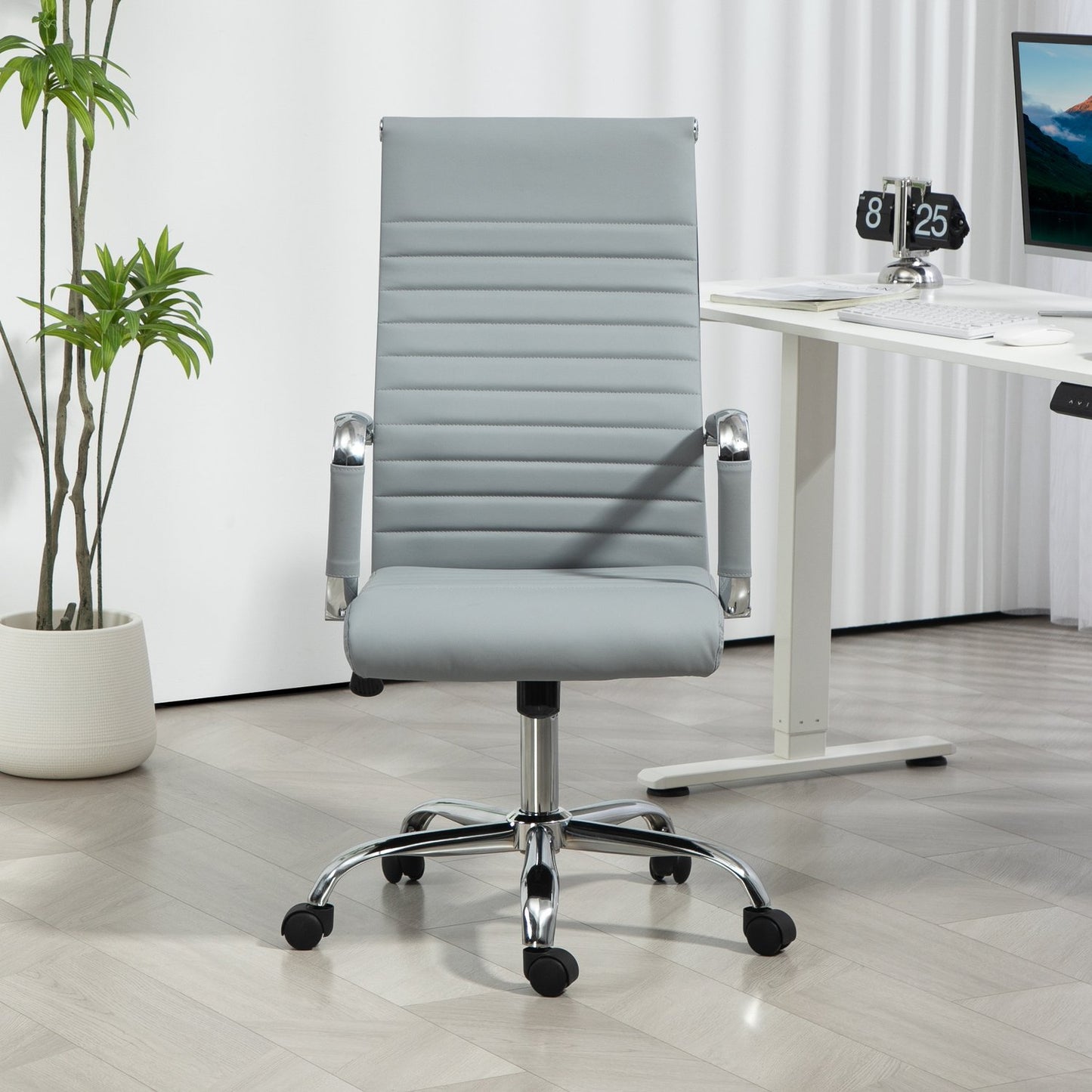 Ergonomic office chair, adjustable height, artificial leather