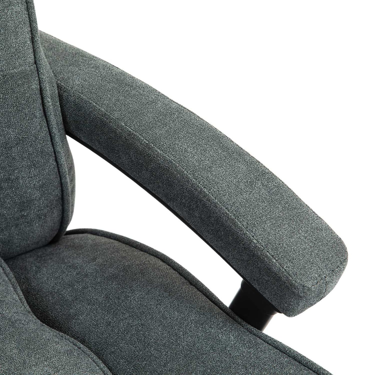 Ergonomic gray office chair, linen look, height adjustable