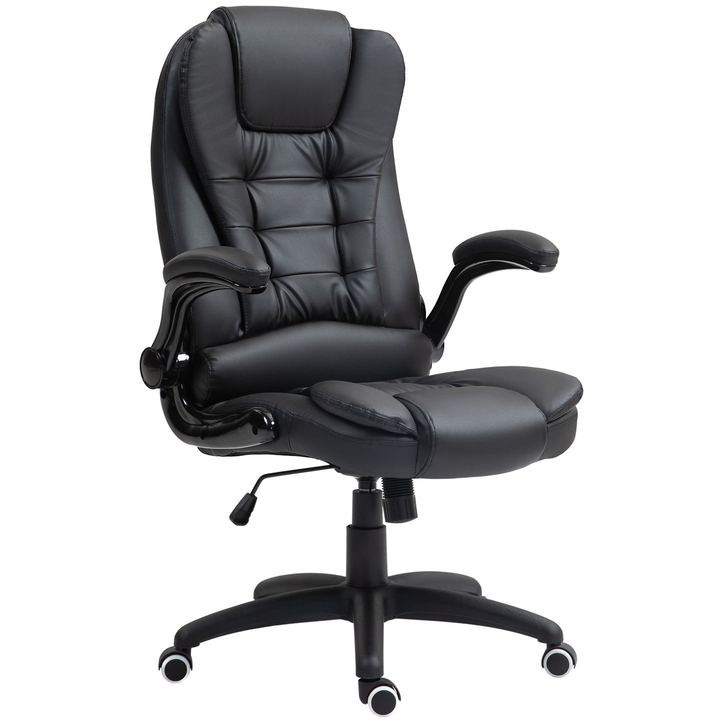 Ergonomic office chair, recliner & swivel, black