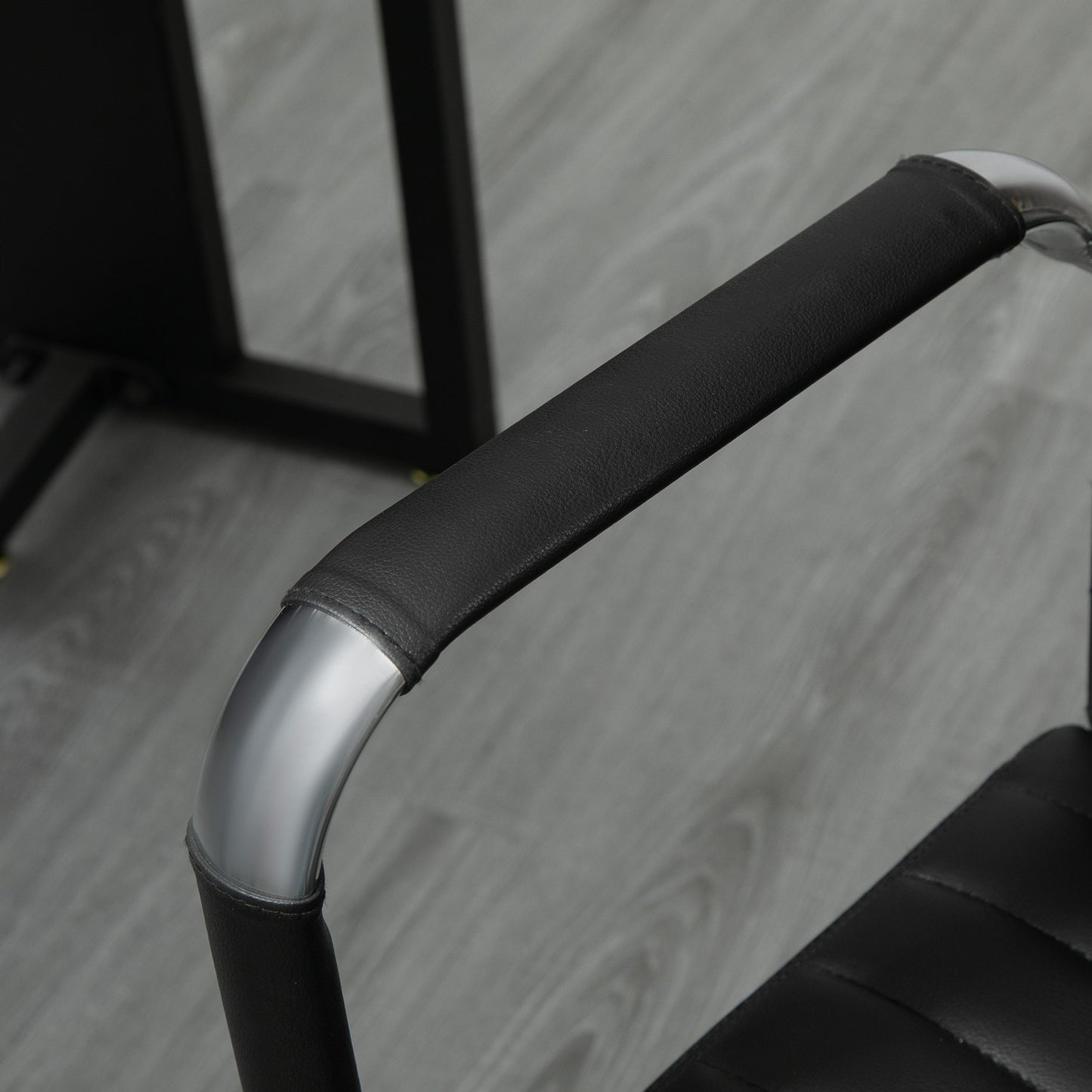 Ergonomic office chair, adjustable artificial leather, black